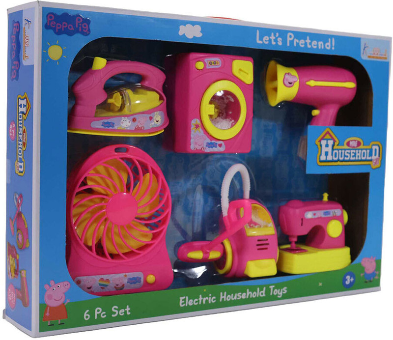 Kriiddaank Peppa Pig Mini Household Toys Set 6 Piece, Role Play Set