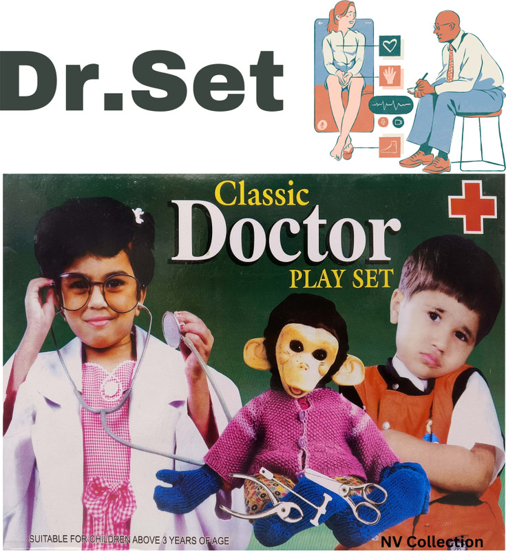 NV COLLECTION Polished Chrome Doctor Equipment Kit for Kids