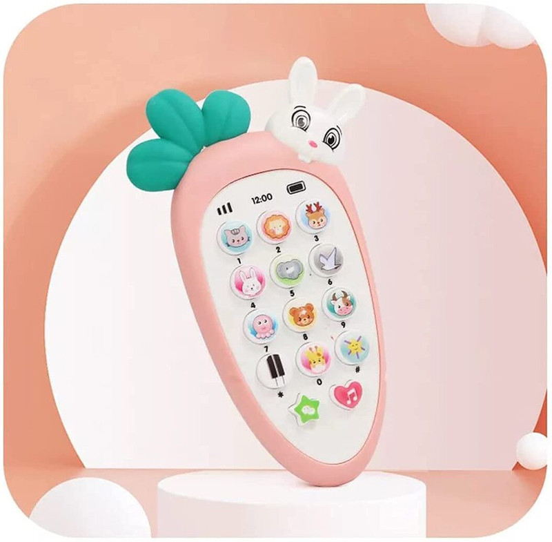 KAMMATESWARA Radish Style Cute Rabbit Face Pretend Play Cell Phone Toy for Kids(Multicolor)