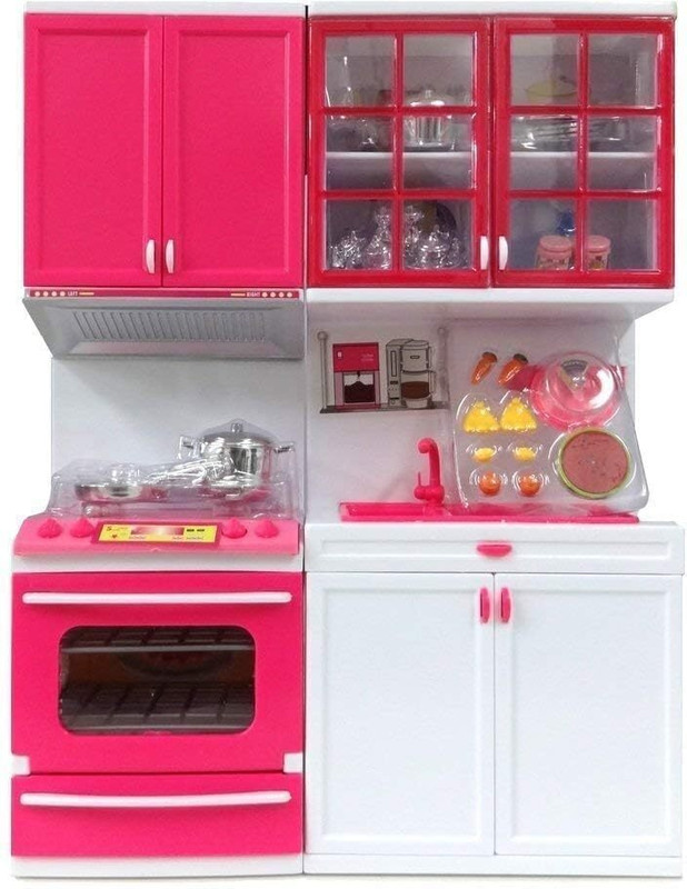 toiifren Mini Kitchen Playset for Kids Compact Pretend Play Kitchen Toy