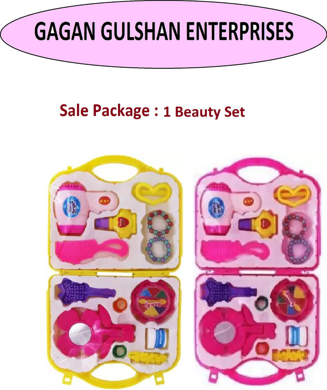 Gagan gulshan enterprises Combo of Pretend Plastic Beauty Makeup Kit Set for Girls and Kids Play Toy Best Gift Toy for Kids Childrens Multicolor ( Colors and design may vary)