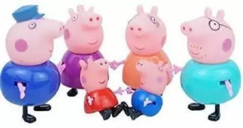 Pepstter Pig Family Toy Set of 6 Pcs. with Pig House Set