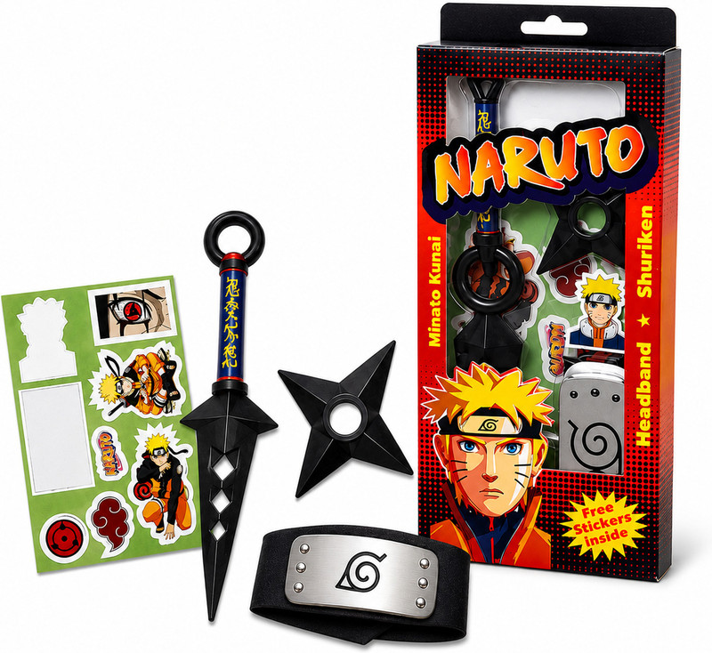 Aaron Toy's Aaron Toys Naruto Ninja Set – Kunai, Shuriken & Headband (Multicolor)