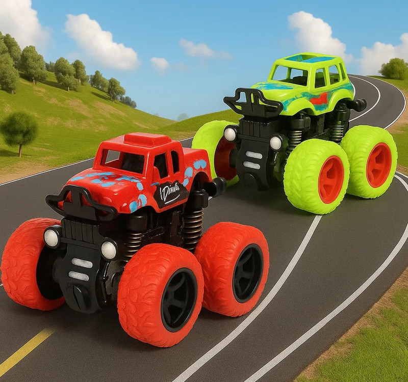 blinkids Pack of:-2 Multicolor) Mini Monster Truck Pull Back Cars Toys