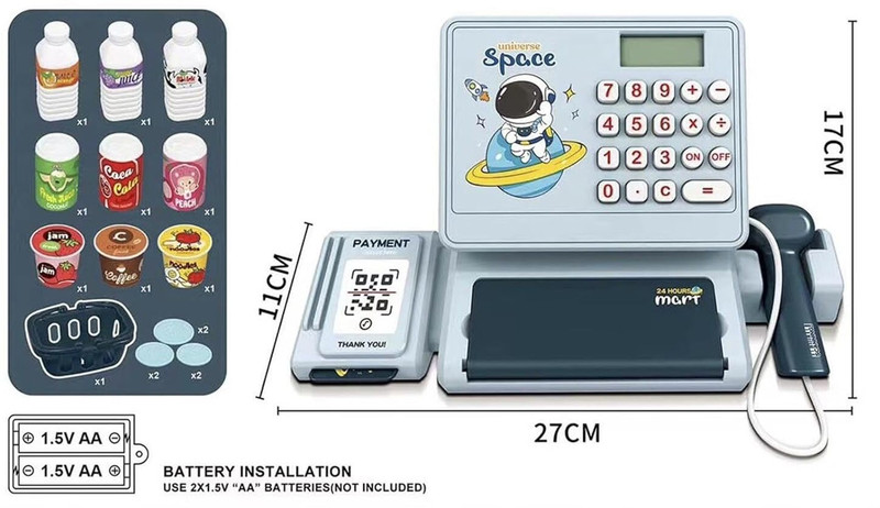 Taabar Kids Supermarket Cash Register Playset