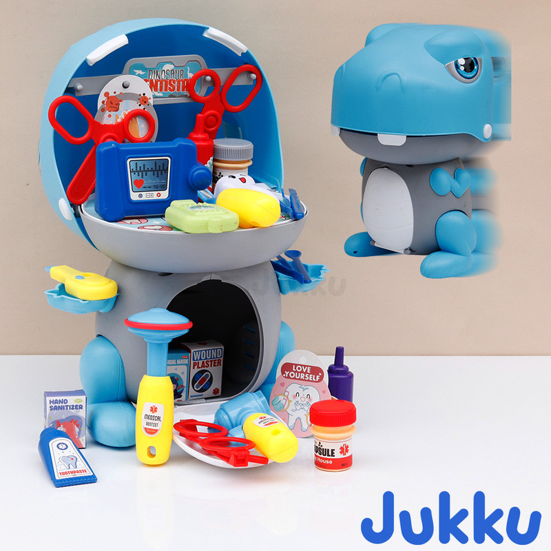 Jukku 32 Pieces Dino Doctor Pretend Playset with Dental Care