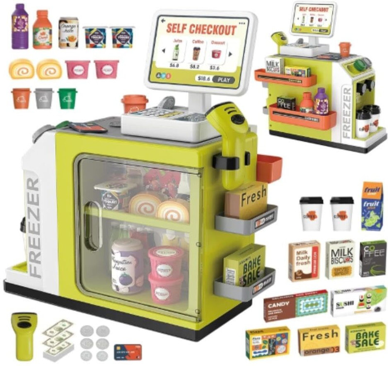 DODOS Supermarket Toy Set with 46 Accessories for Kids (Green)