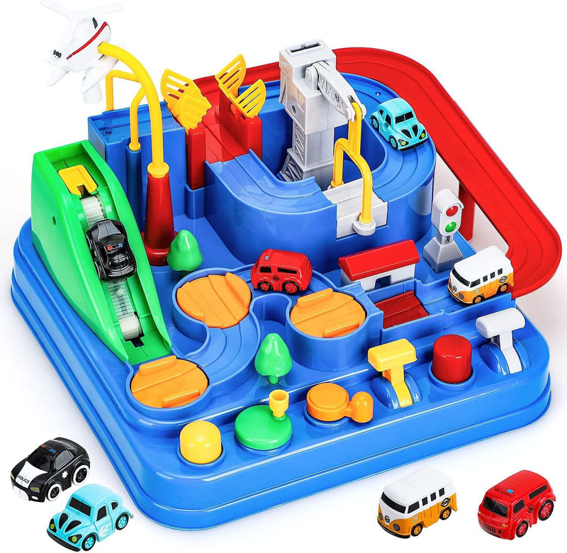 KIDOLOGY Car Race Tracks, Adventure Toy, Racer Car Playset City Rescue Toy Kids (Regular)