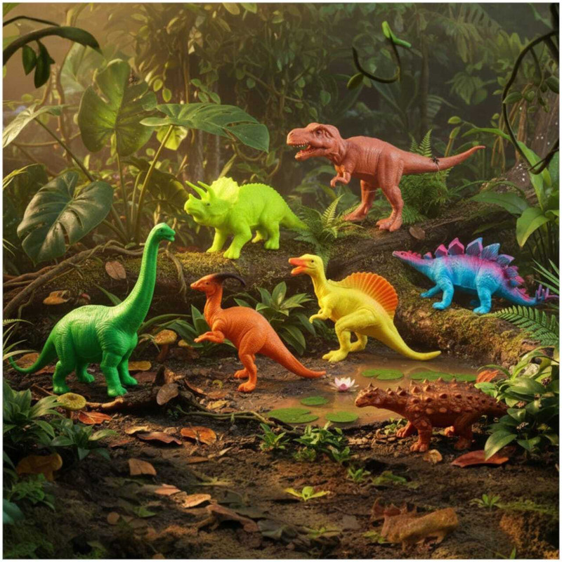 niyana Realistic Dinosaur Toys-Pack of 6 Colorful Dinosaur for kids