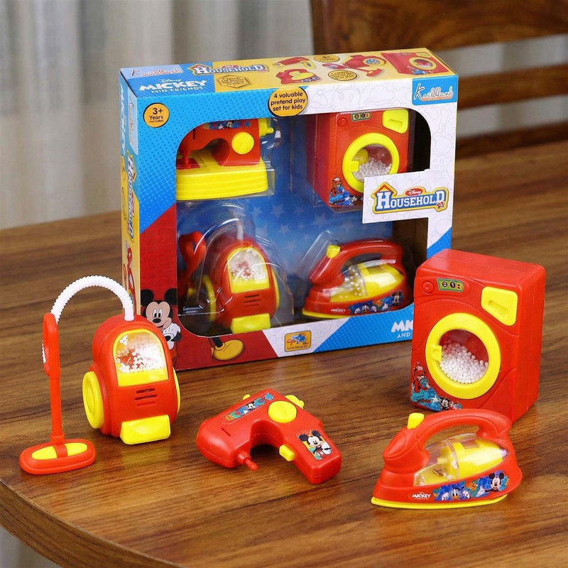 Kriiddaank Mickey Mini Household Set (Hair Dryer, Vacuum, Washing Machine)