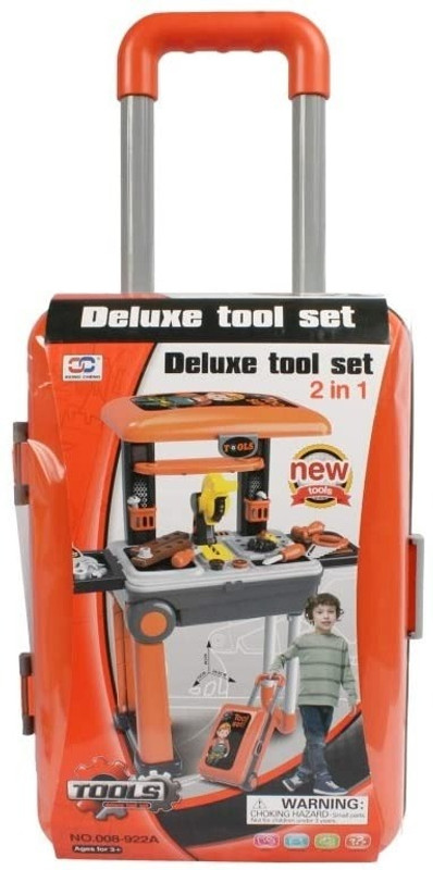 Pepstter Pretend Play Trolley Type Deluxe Tool Set 2-in-1 for Kids