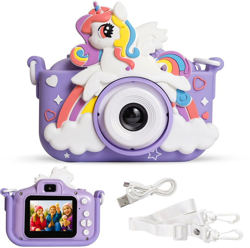 Kidsmate Mini Digital Camera for Kids | Photo, Video Recorder & Selfie Mode - Purple