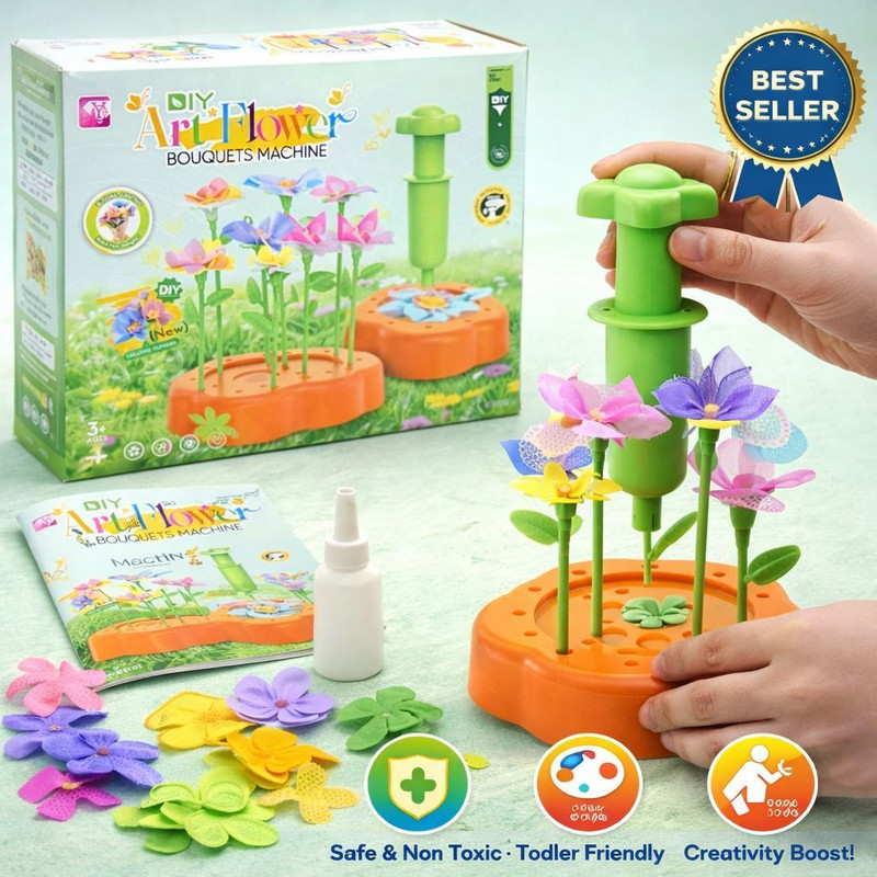 TTT DIY Art Flower Bouquet Machine Toy Set for Kids Craft Kit