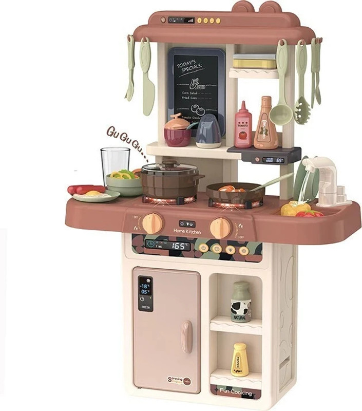 HIM TAX 36 Pcs Toy Kitchen Sets, Simulated Spray Kitchen Toys, Kids Kitchen Pretend Play Set,Play Cooking Set, Cookware Pots and Pans Play set