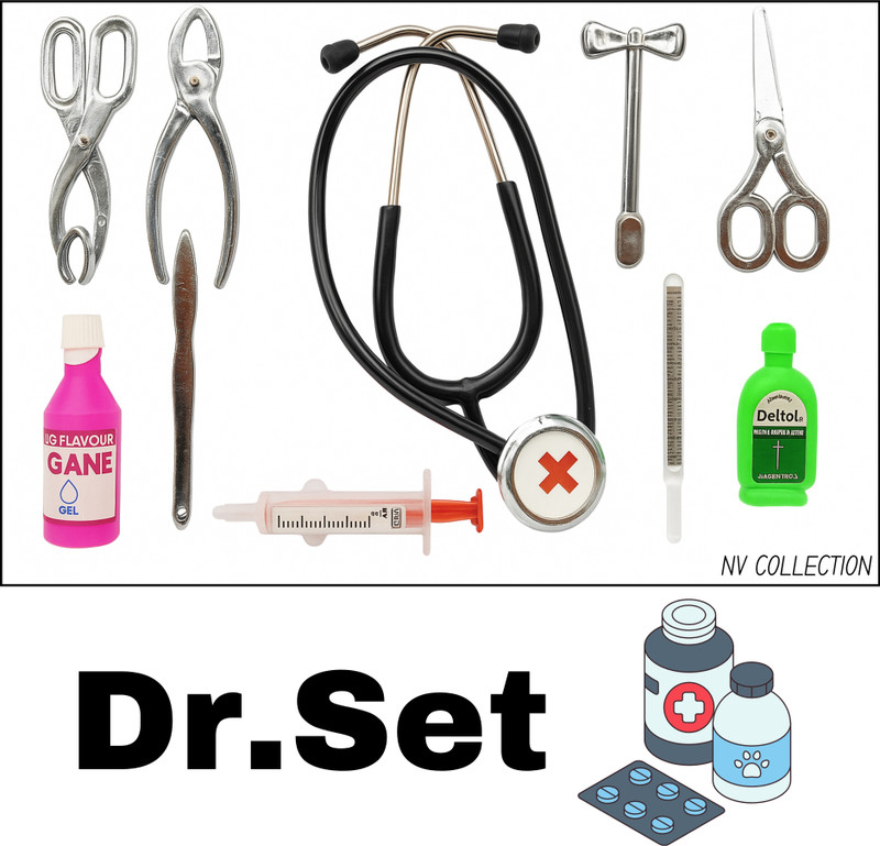 NV COLLECTION Chrome Finish Pretend Play Doctor Set