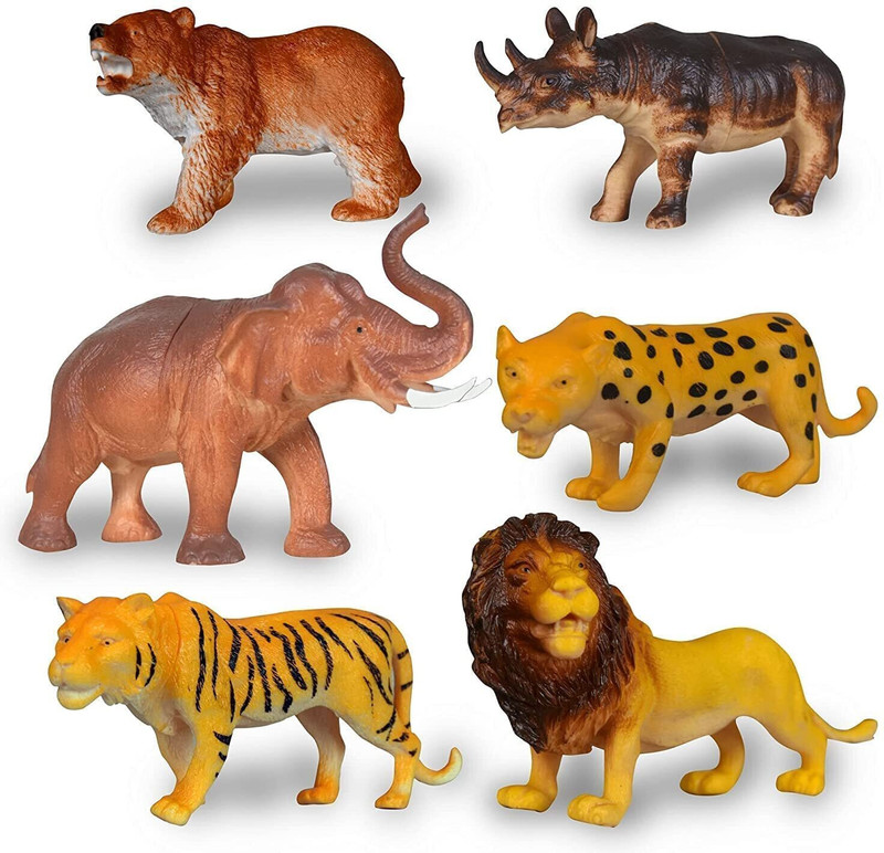 Mallexo Big Size Animal Toys for Kids Boys & Girls Set of 6PCs Farm Animals Set For Kids