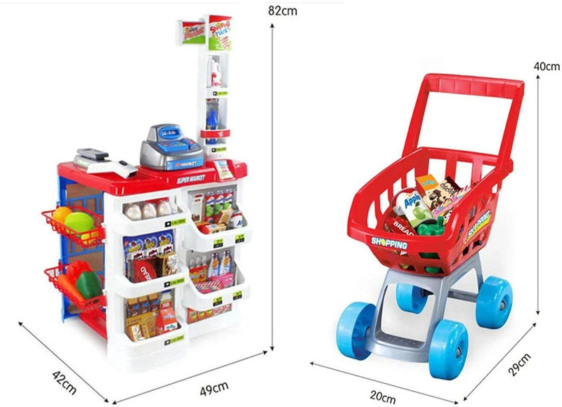 Toy Street Early Development Pretend Play Home Supermarket,Cash Register,Shopping Toy
