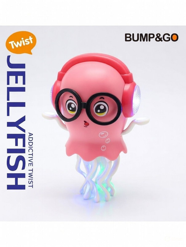ShubhManShiv DhruviEnterprises Twist Dancing Fish LED Bump & Go Toy with Music and Glasses for Kids