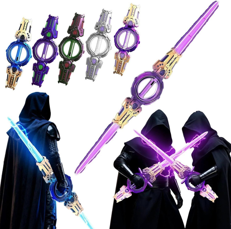 OPINA Kids Sword Spiral Double-Edged Lightsaber Toy Ages 14+(Pack of 1,Random Color)