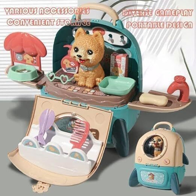 SHARNGA Pet Care Playset Fauxx Cat Pet Vetterinarian Playset Dog Care Playset