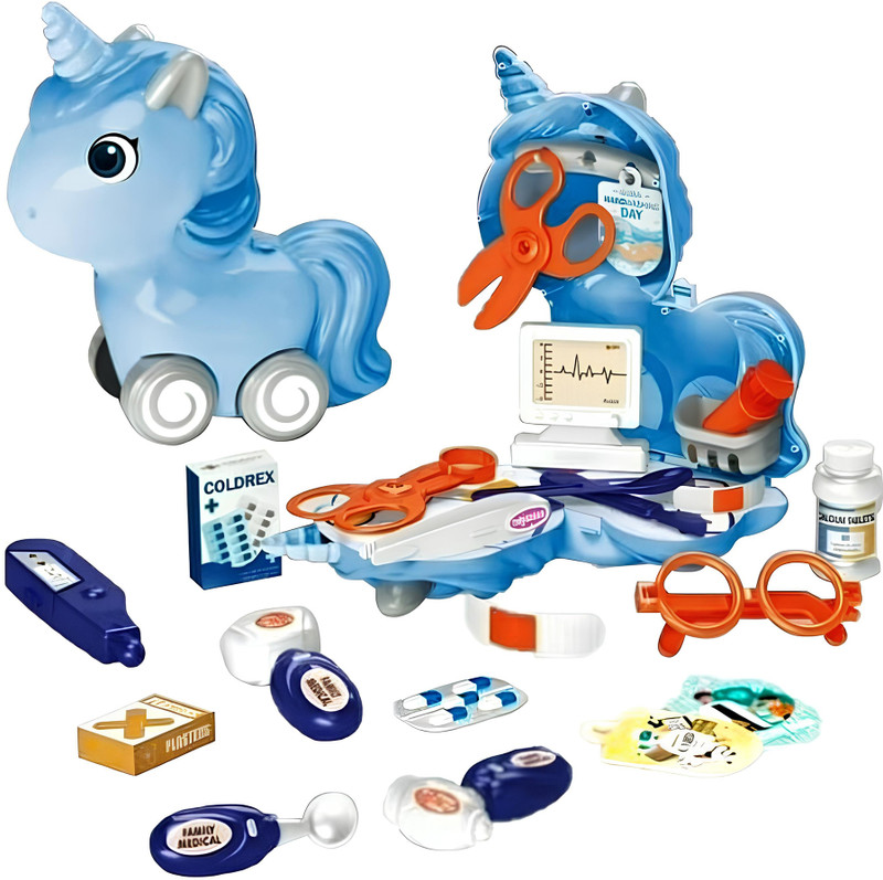 Toy DEKHO 3in1 Unicorn Doctor Role Play Set 25 Piece for Kids Nursing Medical Playset