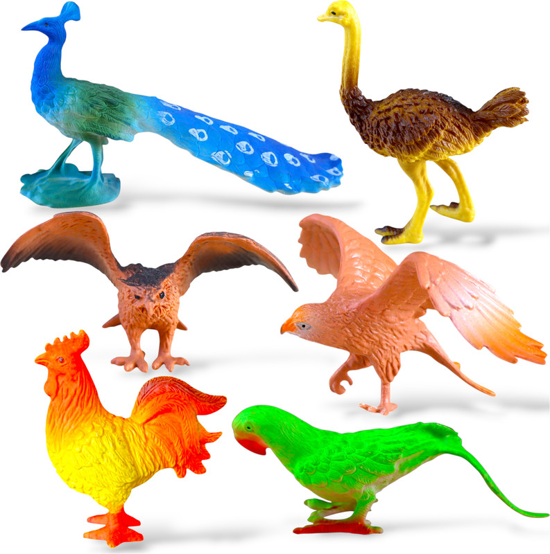 adityaimpexraj Realistic Bird Figurines Toy Set, Hand-Painted, 6 Pieces, Educational Toy(Multicolor)