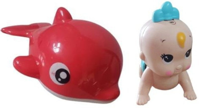 Revcoz Combo of Crawling Baby Musical Toy and swimming fish ( small size)