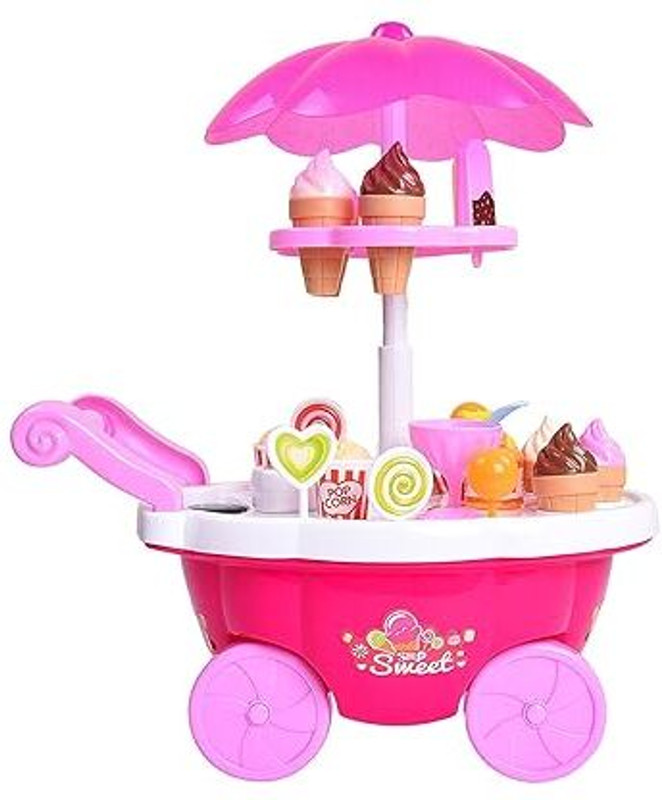 Freedy Ice Cream Sweet Candy Cart Playset Toy with Lights and Music,