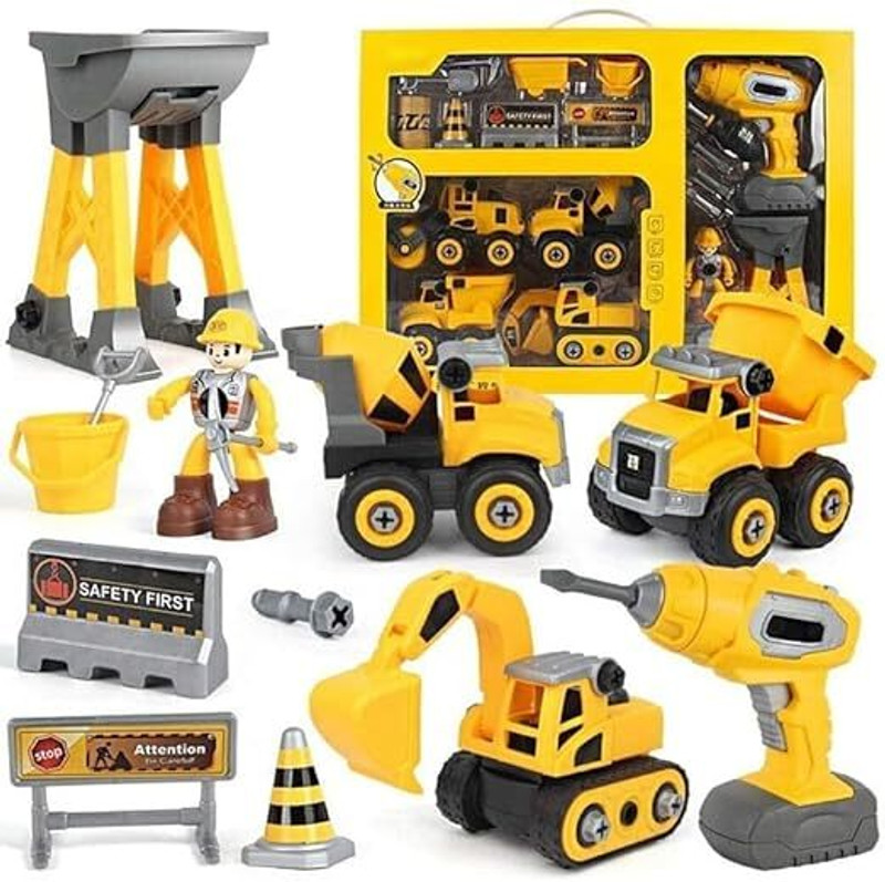 Myrra Jumbo Big Size Automobile Construction DIY with Working Drill Play Toy