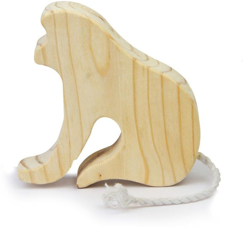 BALAJITRADING Natural Wooden DEER Rope Tail Baby Toy