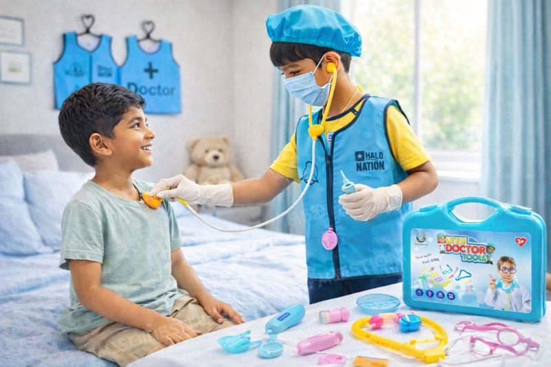 HALO NATION Doctor Dress Roleplay Doctor Kit Toys Medical Tool Kit for Kids 4 to 12 Years