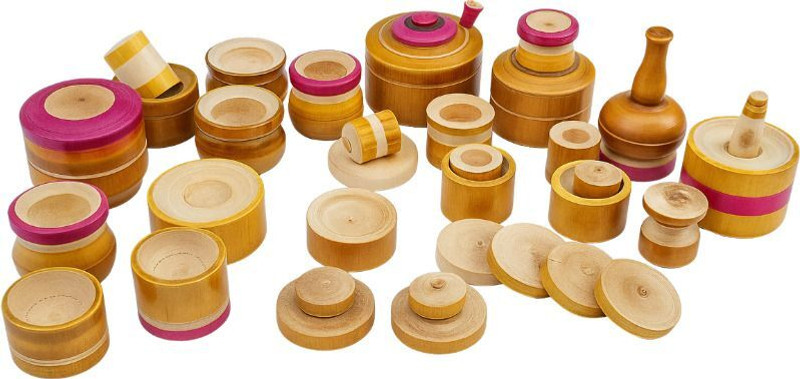 lokestore Baby Wooden Kitchen Set Toys Multicolour 26 pieces
