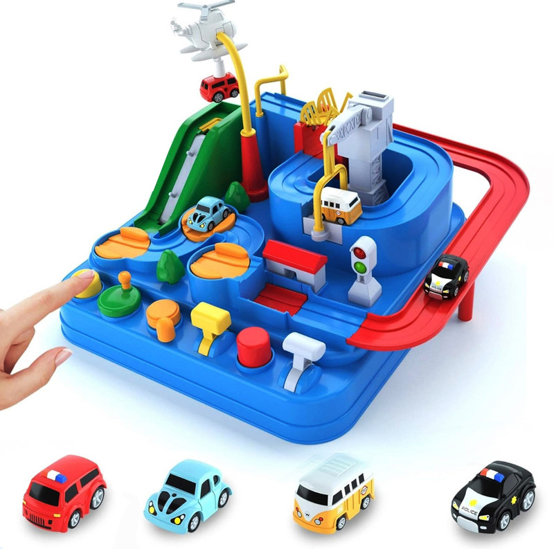 KIDOLOGY Adventure Car Race Track Toy For 3+ Years| Interactive City Rescue Playset
