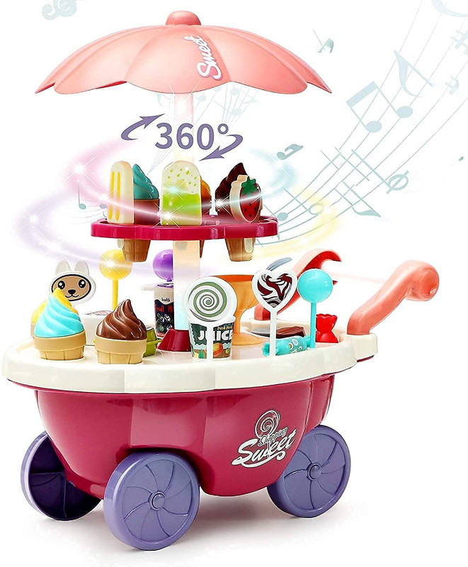 Goyal's Ice Cream Toy Sweet Cart Play Set for Kids - Educational Ice-Cream Trolley