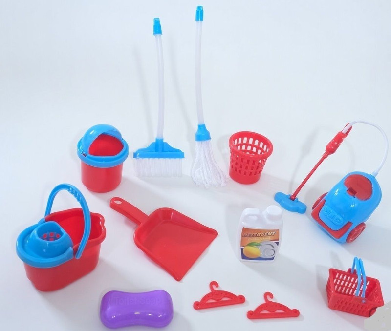HALO NATION Kids Mini Cleaning Toy Set 12 Pcs Pretend Play Housekeeping Tool Educational
