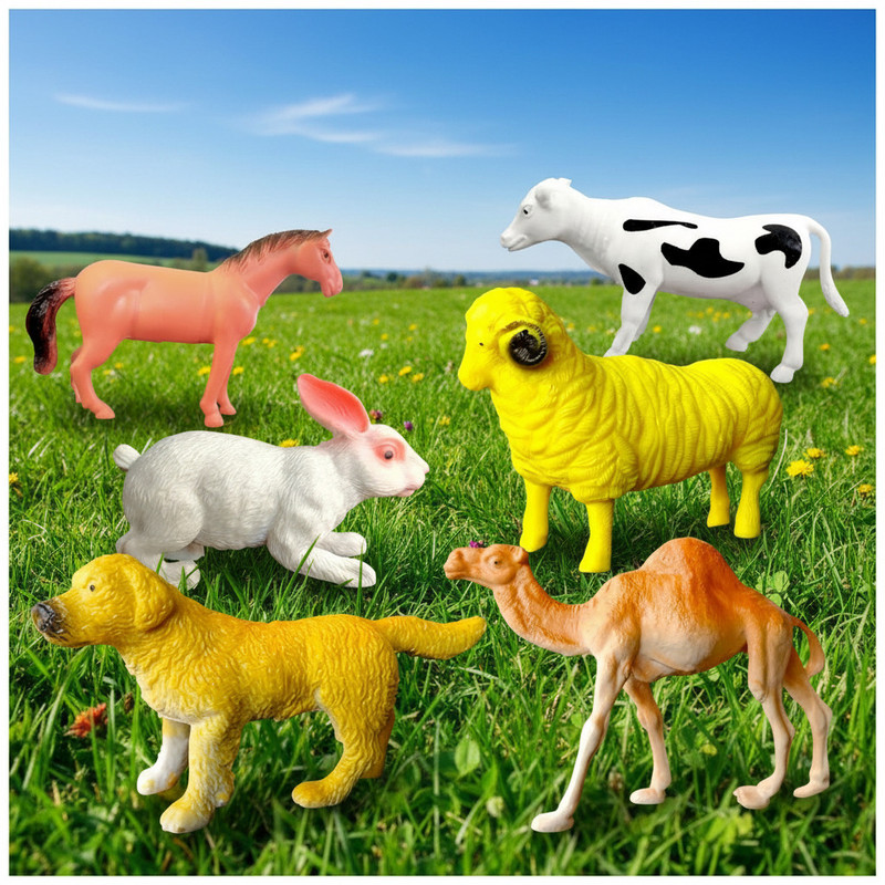 adityaimpexraj Wild Animal Toy Figurines, 6 Piece Wild Animal Set with, Hand-Painted Figures(Multicolor)