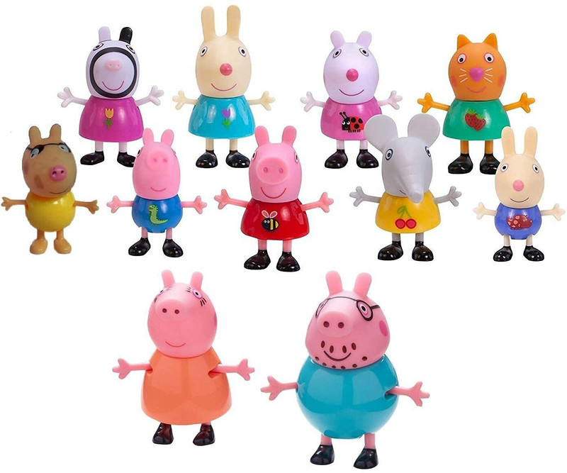 NIYAMAT Happy Pig Family Figure Toy with Forever Friends Figure Pretend Play Set