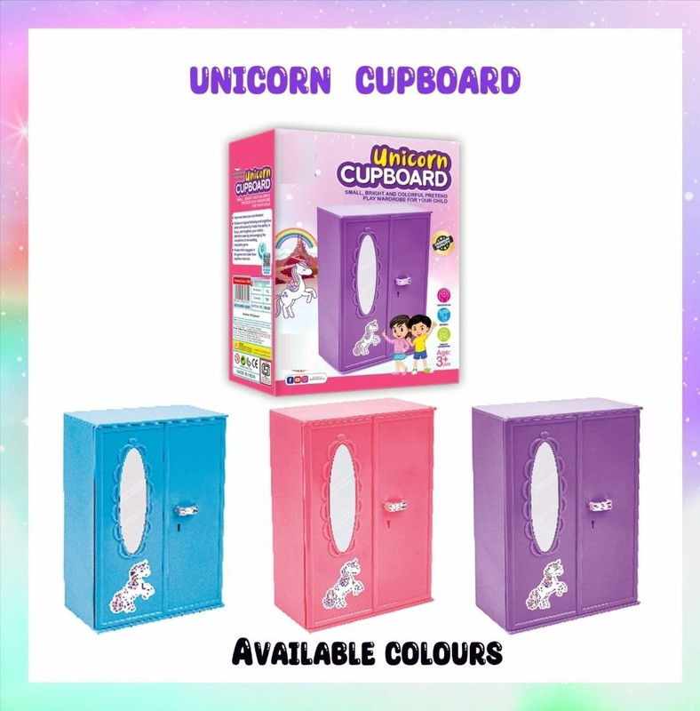zokato nicorn Cupboard Storewell Wardrobe Furniture for Doll Accessories