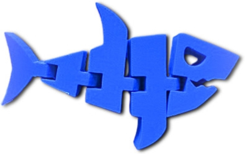 InduNath InterNational 3D Printed Articulated Flexi Shark - Cobalt Blue