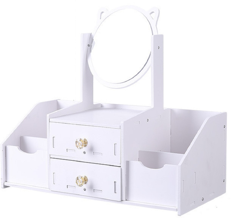 Skstore Wooden desktop storage box diy detachable assembly cosmetic mirror household