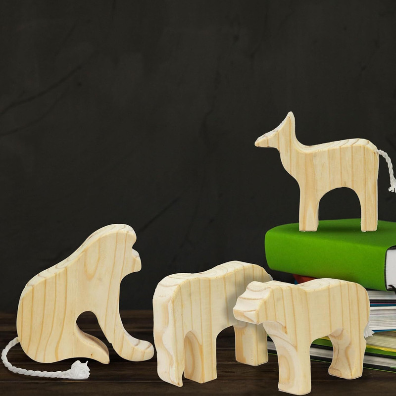 GOLDEN Rrrise Handcrafted Wooden Animal Rope Tail Toy for Babies