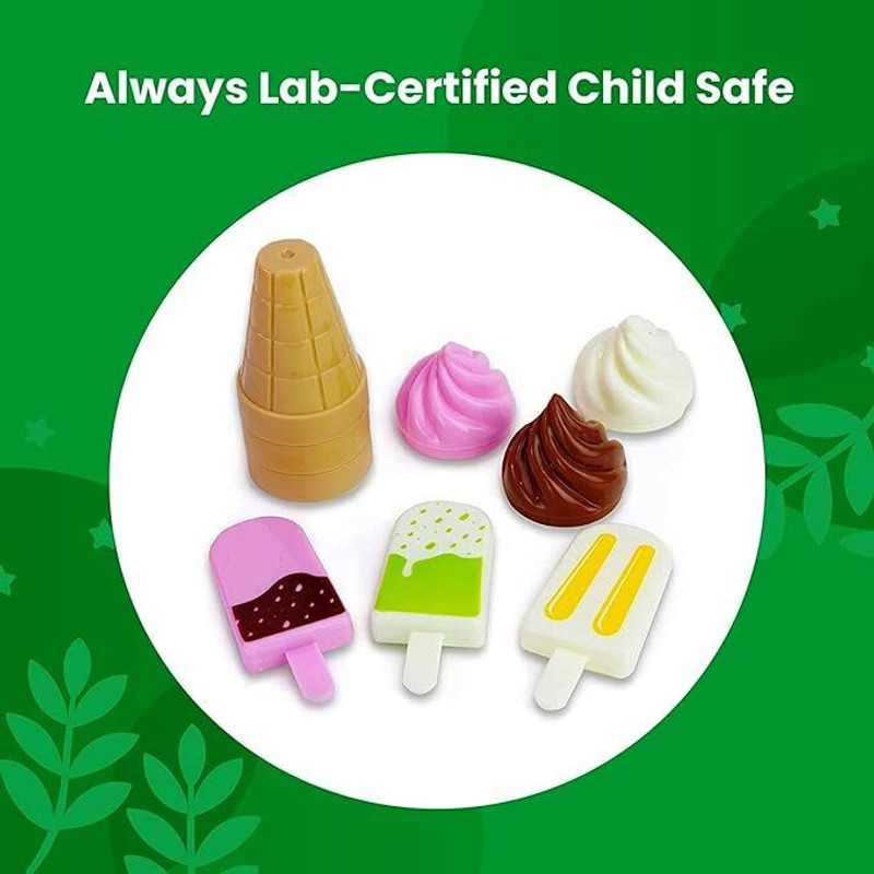 Intelligent Ice Cream (IND*044) Cart Play Set 39 Piece Pretend Play Food -Ice-Cream Trolley
