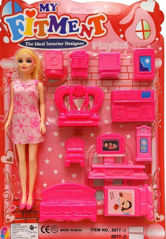 JYESHTHA CREATION Playset Doll Portable Sets with Small House 13 Accessories for Girl's