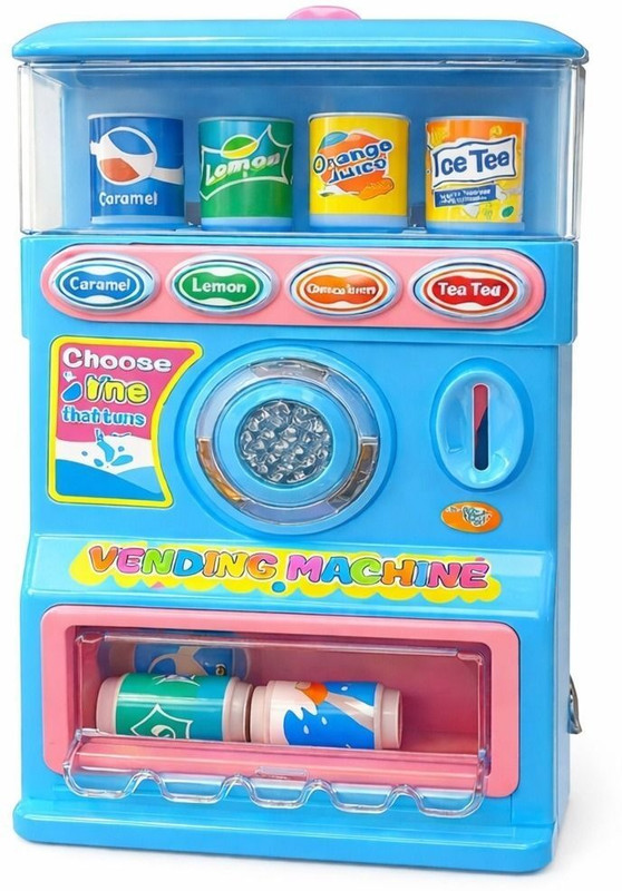 Kidzkollection Kids Toy Vending Machine with Play Coins & Mini Drink Cans | Play Educational