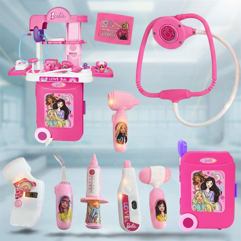 Kriiddaank Barbie Theme Portable Doctor Medical Trolley Set
