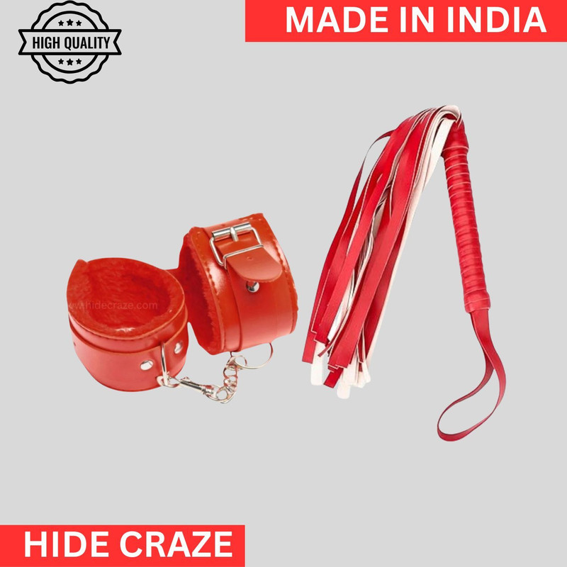 HIDECRAZE Party Premium Valentine TOY Handcuffs & Flogger Set Premium quality