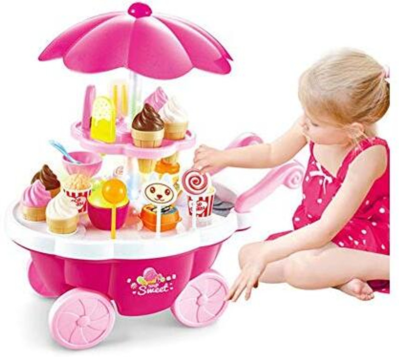 ASHOOJATEX Sweet Shop Cart Kitchen Cart Battery Operated with Music & Light toy