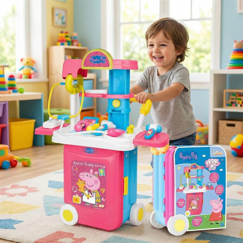 Kriiddaank Peppa Pig Portable Medical Cart Doctor Set