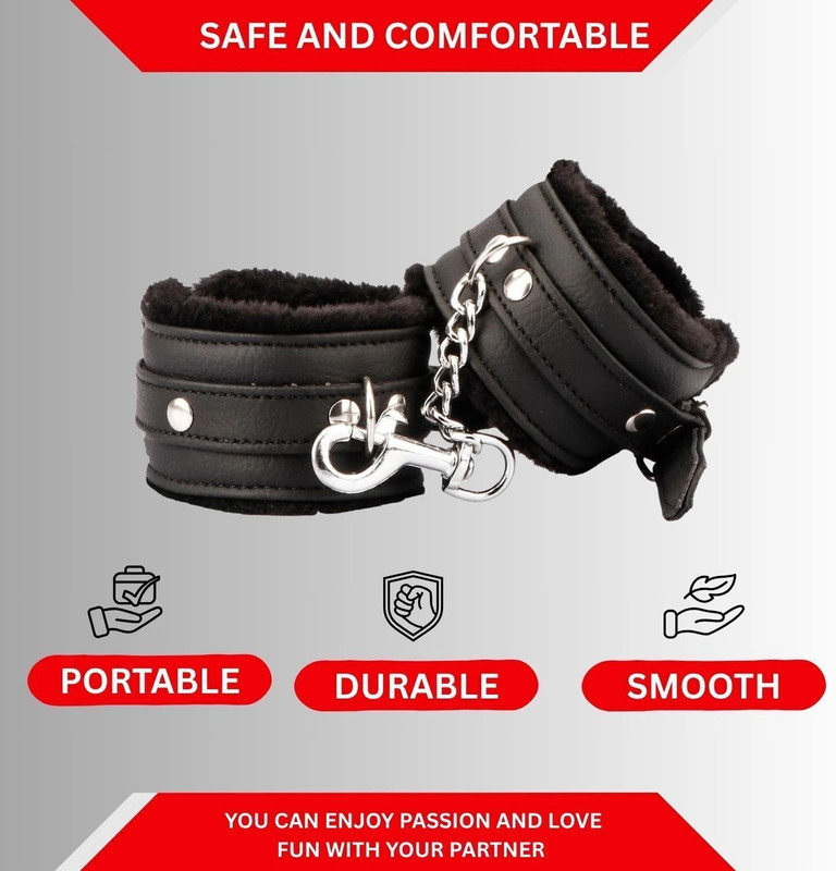 Comrade Saddlery Black faux leather Hand Cuff Honeymoon Couple Toys
