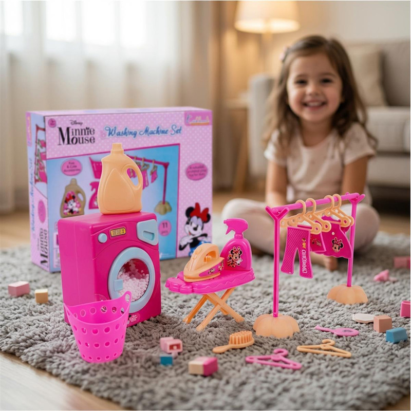 Kriiddaank Minnie Theme Interactive Washing Machine Pretend Play Set